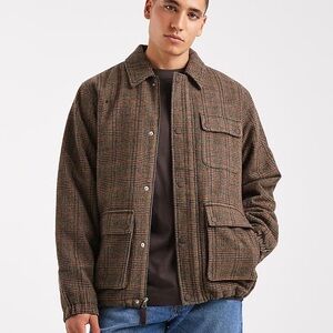 NEW✨ Levi’s Plaid Wells Utility Insulated Jacket SZ M - Brown - Men’s